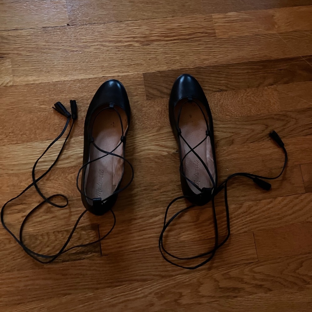 Madewell lace up ballet flats